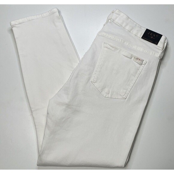Jen7 Seven For All Mankind Jeans Cropped Skinny Ivory White Denim Stretch 8 NWT - Picture 12 of 13